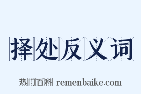 择处反义词是什么意思的图片